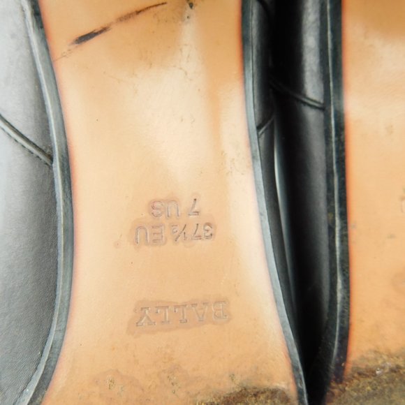 BALLY Black Leather Strapped High Ankle Block Heel Boots 37.5EU / 7US - Picture 8 of 8